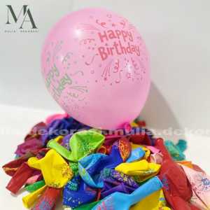 Balon Latex Mix Warna Aksesoris Ulang Tahun12inch  Isi 10 Pcs  Happy Birthday
