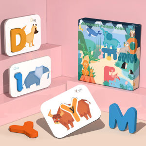 Bộ Thẻ Chữ Cái Alphabet Và Số Đếm Flash card 3D Bằng Gỗ Cho Bé Tập Ghép Từ Vựng Tiếng Anh Thông Minh Phát Triển Trí Tuệ