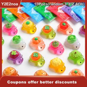 【Y2E2noa】 10pcs Landscaping Resin Crafts Glowing Turtle Garden Fish Tank Miniatures Ornaments Mini Luminous Fruit Turtle Home Decoration