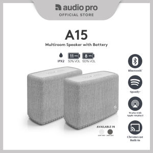 [ Buy One Get One Free Promotion ] Audio Pro A15 Wireless Multiroom Speaker With Battery Dark Grey