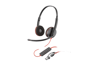 Poly Blackwire 3220 Stereo USB-C Headset +USB-C/A Adapter (93S87AA)