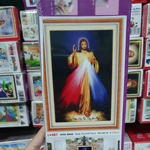 [ MỚI]Tranh đính đá lòng chúa thương xót lv487 KT 51x73cm[ Tranh Hà Đoàn]