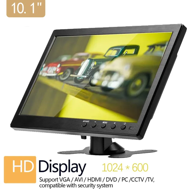 10.1 Inch Mini Monitor 1024x600 Small Display HD TFT LED Screen Support HDMI AV VGA BNC USB Video Input For CCTV DVD PC DVR With Speaker