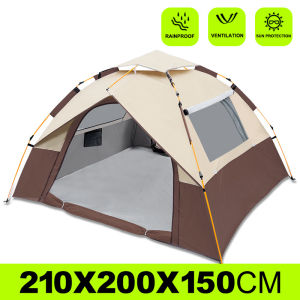 Tent 3-4 Persons Pop up Waterproof Automatic Tent Outdoor Foldable Dome Tent For Camping Waterproof Sun Protection Tent