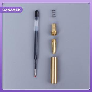 【CANAMEK】 1Set Wood Turning Pen Kits For Wood Turning 7mm Slimline Pen Twist Kit With Refill Lathe Turning Supplies Gold