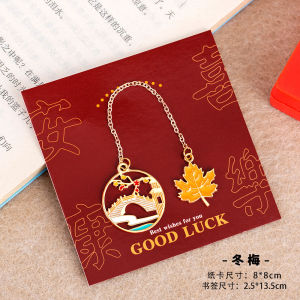 {SG Local} Chinese Style Hollow Pendant Bookmark Spring Summer Autumn Winter Landscape Book Clip