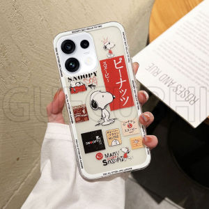 Phone Case for OPPO Reno16 F 5G reno16pro Cute Cartoon Snoopy Pattern Transparent Soft silicone Casing for OPPO Reno16F Phone Cover