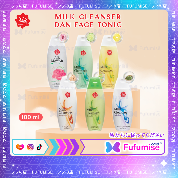 VIVA Milk Cleanser dan Face Tonic 100mL Air Mawar ( susu pembersih
