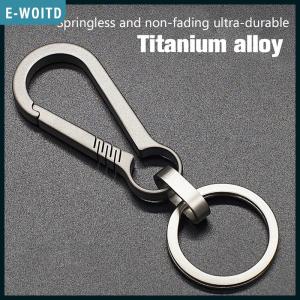 E-WOITD Titanium Buckles EDC Outdoor Tool Titanium Alloy Keychain Tiranium Buckle Key Ring Car Accessories Keychain Pendant Gift For Man