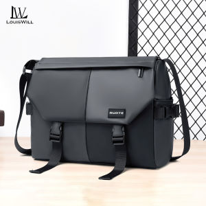 LouisWill Men Bags Mens Shoulder Bag Cross Body Bag Leisure Messenger Bag Color Blocking Design Large Capacity Sling Bag Anti Theft Casual Bag Men Fashion Briefcase for Sport Street Travel Outdoor