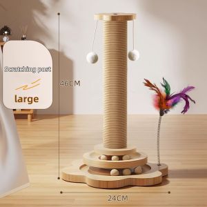4 in 1 Cat Scratching Post with Interactive Toys Natural Sisal Cat Climbing Scratchers Easy Assembly