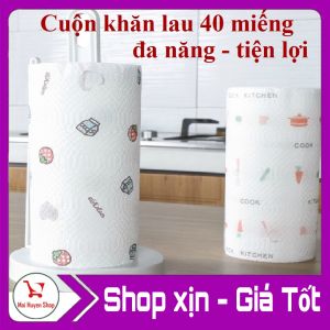 Cuộn Khăn lau đa năng cuộn 40 miếng 25cm - Hình Hoa Quả mới