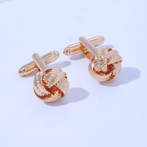 1Pair New Fried Dough Twists Design Simple Pattern Cufflinks French Gold Silver Copper Business Shirt Cuff Links Accessories