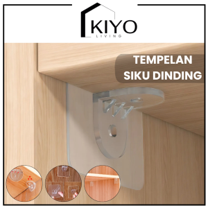 KIYO Tempelan Siku Dinding Ajaib Hook / Siku Penyangga Ambalan Partisi Sekat Laci Meja Lemari Serbaguna