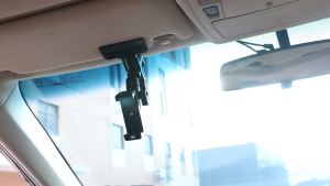 Car Sun Visor Phone Holder - [Metal Arm Clamp] Cell Phone Holders for Your Car Mount 360° Adjustable Automobile Hands Free Cradle for iPhone 17 Air Pro Max 16 15 14 13 12 Android 4-7" Smartphones
