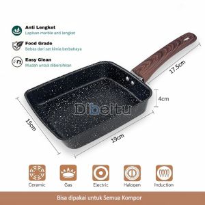 Tamagoyaki Omelette Egg Pan Panci Penggorengan Telur 18cm Eggpan Teflon Anti Lengket XY42