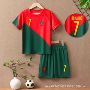 AU2425 European Cup national team club childrens football kit Riyadh C Luo 7 Numbered jersey quick-drying short sleeves