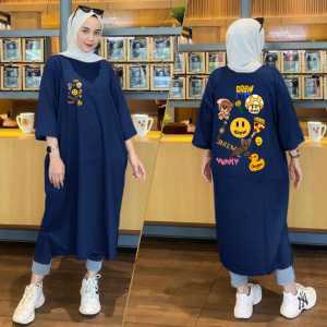 Al Karomah Busana || Dress Wanita Lengan 7/8 Viral Dress Panjang Drew Yummy  Ukuran L XL XXL