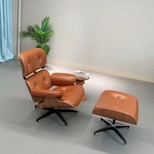 lounge chair Nordic leather personality sofa modern simple rotating lazy study leisure single chair