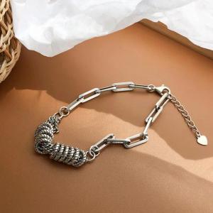 6Pcs SetBohemia Circle Bracelet Set For Women Multi-Layer Vintage Folded Wind Fish Bone Chain Flower Leaves Girls Jewelry Gift