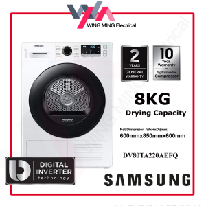 Samsung 8KG Front Load Heat Pump Dryer (DV80TA220AE/FQ) Washing Machine Dryer