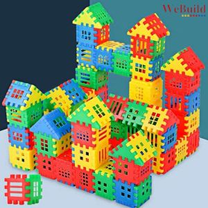Kids Puzzle Toy Baby House Building Blocks 方块拼插积木组装 3-6 years old Educational Toy DIY Assembling Children Permainan WeBuild