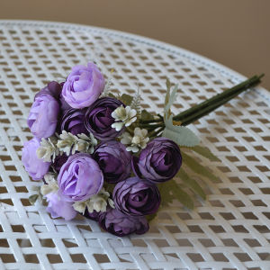 (18 Bunga) Bunga Small Tea Rose Artificial/Bunga Dekorasi