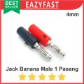 Banana Socket Jack Male Terminal 1 Pasang Connector M6 Hitam Merah. 