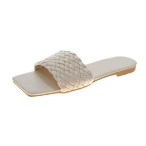 Free Shipping New WomenS Sandals For Summer 2026 Featuring A Single-Strap Woven Design Lightweight And Suitable For Outdoor Wear Korean-Style Casual Beach Sandals