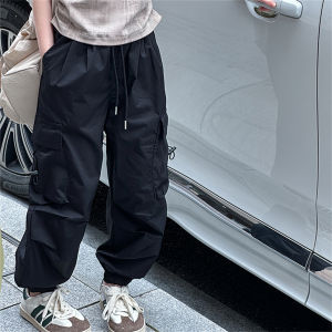 SweetKids พร้อมส่งจากกทม🌸กางเกงคาร์โก้เด็ก🍓กางเกงขายาวลำลองบางๆหลวมๆ ฮิปฮอปลำลอง สไตล์กีฬา ฤดูร้อน