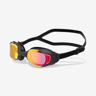 Decathlon Swimming goggles Spirit mirror black orange