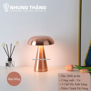 Đèn Bàn Decor Hình Nấm DB-988 - Pin Sạc Tích Điện - 3 Chế Độ Ánh Sáng - Tăng Giảm Ánh Sáng - Decor Nhà Hàng Lãng Mạn - BH 1 NĂM - CÓ VIDEO