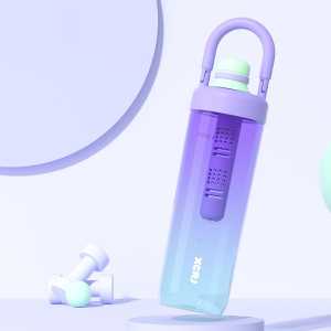 [Ready Stock] High Capacity Influencer Summer Gradient Plastic Bottle Tea Separator Tea Cup清凉一夏渐变杯便携手提杯