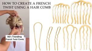 7 Pcs Metal Hair Fork French Twist Comb for Updo Bun U Shape Hair Pin Hair Clips Combs for Women Hair Accessories (Gold)