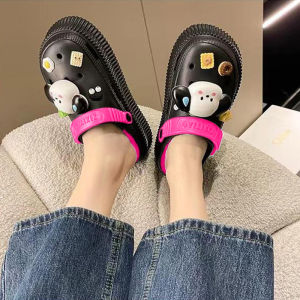 LHSunshine พร้อมส่งในไทย รองเท้าหัวโตแตะแบบสวม แถมตัวการ์ตูนติดสุดน่ารัก สีพาสเทลทูโทน เหมาะกับทุกการแต่งกายเข้าได้ทุกคุล ราคาสบายกระเป๋าสั่งเลย