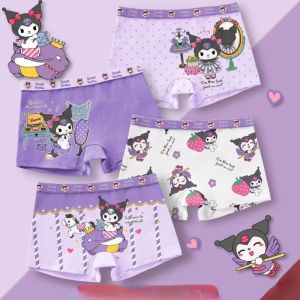 4pc/set 100-155 ซม.น ่ ารัก Sanrio เด ็ กทารกชุดชั ้ นในกางเกงผ ้ าฝ ้ ายการ ์ ตูน Kuromi My Melody Cinnamoroll เด ็ กกางเกงสั ้ นเด ็ กกางเกงชั ้ นใน
