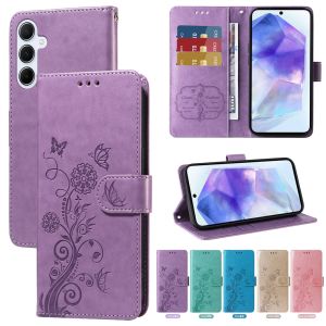 For Samsung Galaxy A56 A55 A35 A25 A05 A05S A36 A26 A06 A15 A16 5G Cover Samsung A56 A55 A15 A16 4G Phone Case Lucky Flower Magnetic Leather Wallet Card Slot Fashion Flip Case Casing