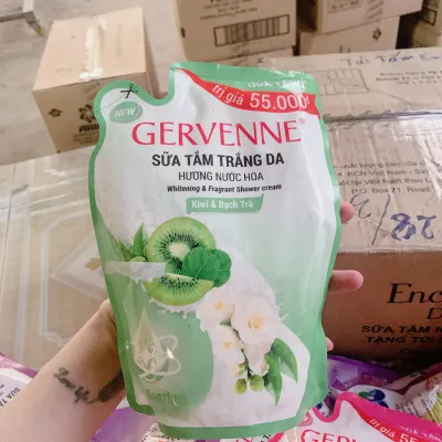 Sữa Tắm Trắng Da Tinh Chất Sữa Dê Và Hương Hoa Gervenne 450g từ Kiwi Và Bạch Trà - Hàng Khuyến Mãi
