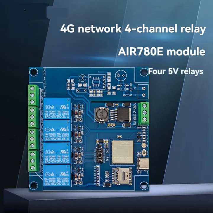 [rooqs]AIR780E-4G 4-Channel Relay Module AIR780E Bluetooth WiFi ...