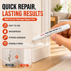 Corner Repair Pen Wall Crack Filler Marker White Touch Up Paint Pen Easy Application Quick Repair Tool Damage Scratch Repair Home Improvement Supplies
