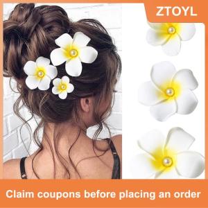 【ZTOYL】 กิ๊บติดผมดอกลีลาวดี1ชิ้นสำหรับเด็กผู้หญิงกิ๊บติดผมรูปดอกไม้ไข่กิ๊บติดผมฮาวายสำหรับปาร์ตี้งานแต่งงานเครื่องประดับหมวก