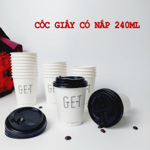 50 Cốc giấy vỏ xù 240ml - 8oz Ly giấy Cao Cấp NHẬP KHẨU HÀN QUỐC