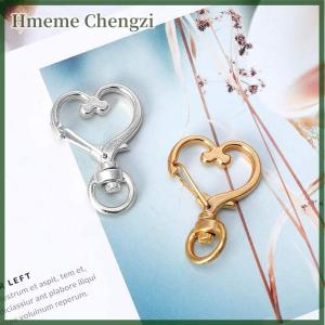 Hmeme 10pcs Love Heart Hollow Key Chain Key Ring DIY Accessories Lobster Clasp