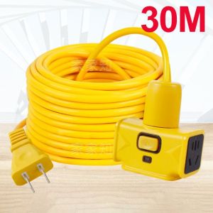 30M Extension Cord Socket Cable Extra long Plug in Strip Electric Vehicle Extension Wire With Switch