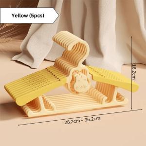 Ready Stock 5Pcs Set Kids Clothes Hanger Viral Adjustable Size Baju Baby Multifunction Penyangkut Baju Tudung Ampaian Baju Budak Premium Coat Skirt Kanak-Kanak Sangkut Baju High Quality Cute Cartoon Anti-Slip Retractable Stackable Durable Colourful