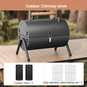 Outdoor barbecue stove Portable Folding Grill Fire Pit Stainless Steel Foldable Camping Grills Portable Wood Burning Charcoal Grill