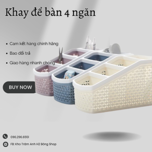 Khay Nhựa Tiện Ích 4 Ngăn Việt Nhật (5696) Khay 4 Ngăn Để Bàn Đựng Bút Đồ Dùng Đa Năng Hàng Cao Cấp Bền Đẹp
