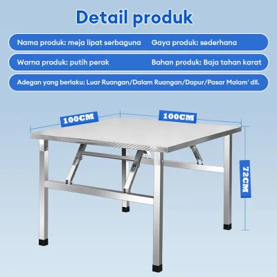 Meja Lipat Portable Meja Lipat Stainless Meja Belajar Lipat Meja Kantor Besi Meja Belajar Lipat