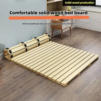 Tatami Wooden Foldable Bed Frame Pine Wood Breathable Moisture Proof Floor Mat Storage Bed Board for Home Furniture