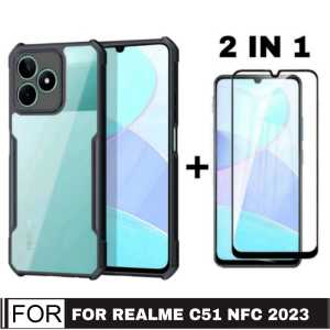 PROMO PAKET 2 INC 1 CASE REALME 11 4G 2023 / REALME C51 NFC / REALME NARZO 50I PRIME Ultra Slim Shockproof Transparent Premium Softcase Anti Fall